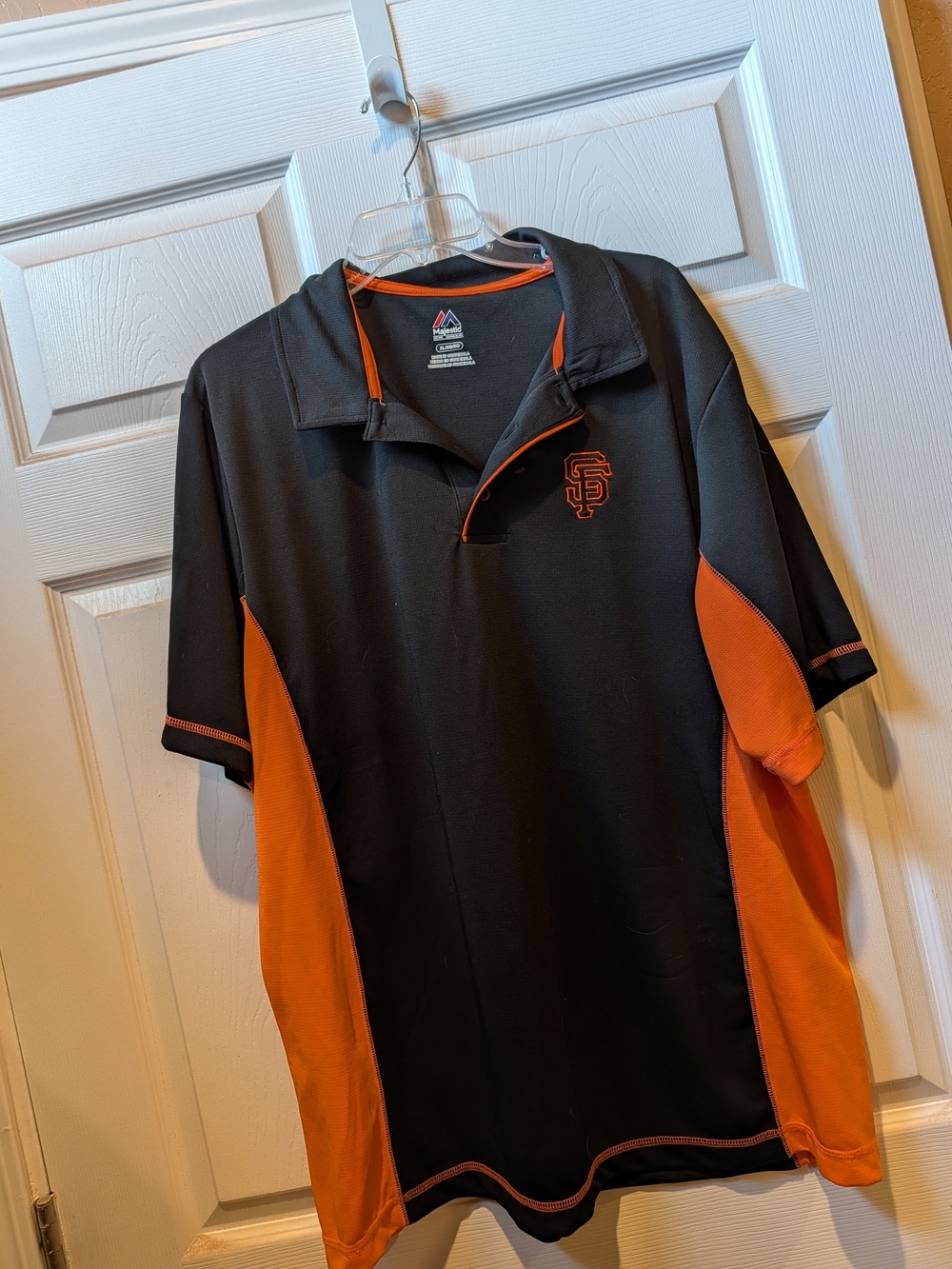 Majestic San Francisco Giants Black and Orange Performance Polo
